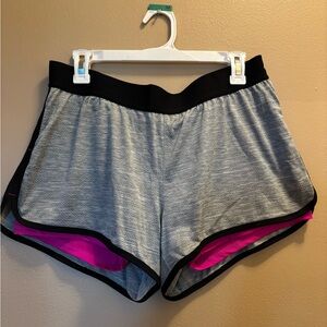 Women's Gray and Pink Athletic Shorts